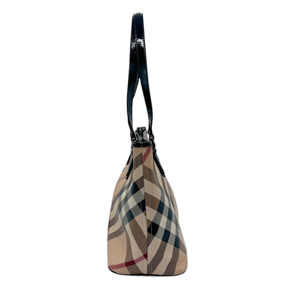 Burberry Nova Check Patent Leather Shoulder Bag Beige Tan Multicolor - Picture 2 of 4
